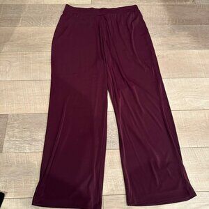 CATHERINES WOMENS BURGUNDY RED 0X 14/16 PANTS NEW